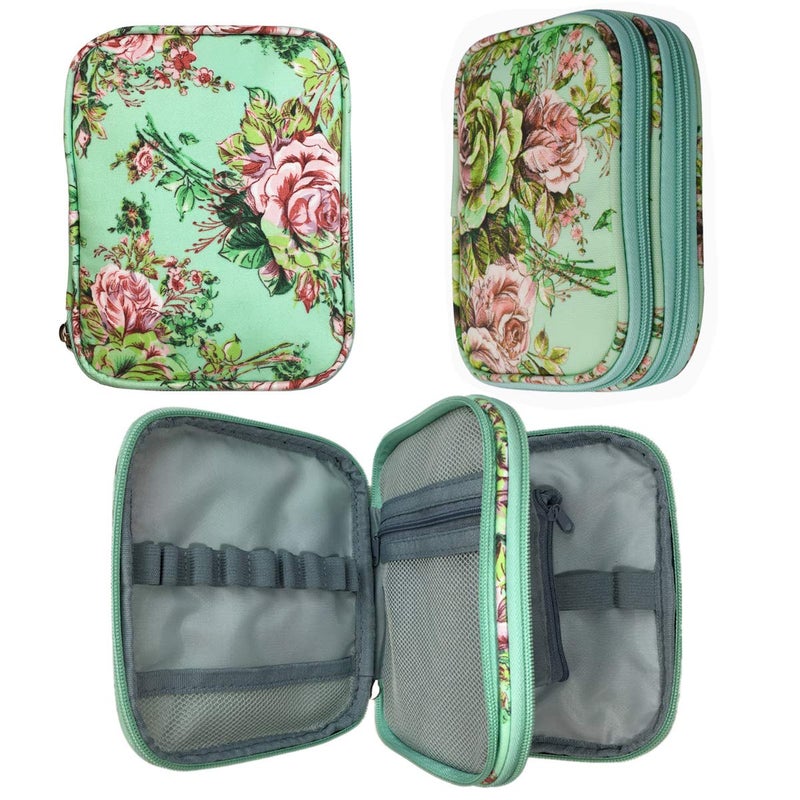 Weabetfu New Crochet Hook Case Without Hooks and Accessories, Zipper Storage Organizer Bag with Web Pockets for Various Crochet Needles/Knitting Accessories/Crochet Hook Kit Tools, Lightweight, Easy to Hold - Image 1